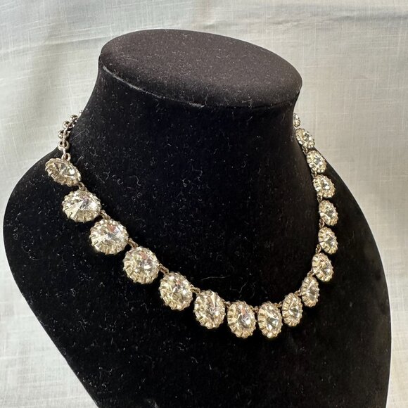 J. Crew Clear Rhinestone Retro Necklace - Picture 2 of 15